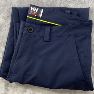 Helly Hansen Cargo Pants Mens 34 Navy Blue Ripstop Quick Dry Softshell Stretch